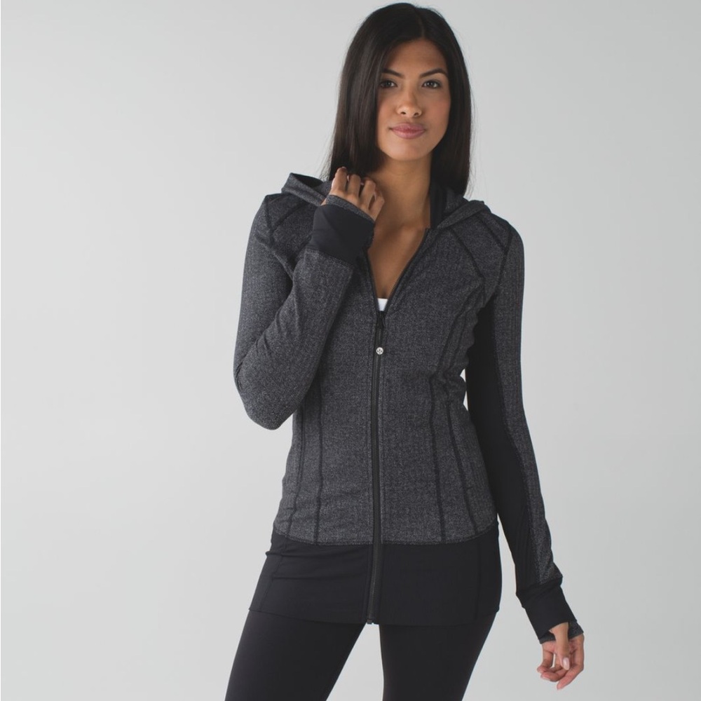 Lululemon Daily Practice Hoodie Sweater Jacket - Heathered Herringbone - 2